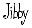 The image is of the word Jibby stylized in a cursive script.
