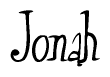 The image is of the word Jonah stylized in a cursive script.