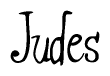 The image contains the word 'Judes' written in a cursive, stylized font.