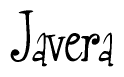 The image contains the word 'Javera' written in a cursive, stylized font.