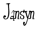 The image is a stylized text or script that reads 'Jansyn' in a cursive or calligraphic font.