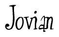 The image is a stylized text or script that reads 'Jovian' in a cursive or calligraphic font.