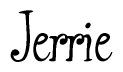 The image contains the word 'Jerrie' written in a cursive, stylized font.