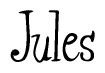 The image is of the word Jules stylized in a cursive script.