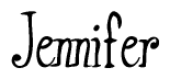 The image is a stylized text or script that reads 'Jennifer' in a cursive or calligraphic font.