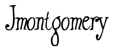 The image is of the word Jmontgomery stylized in a cursive script.
