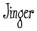 The image contains the word 'Jinger' written in a cursive, stylized font.