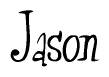 The image is of the word Jason stylized in a cursive script.