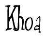 The image is of the word Khoa stylized in a cursive script.
