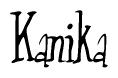 The image is of the word Kanika stylized in a cursive script.