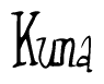 The image contains the word 'Kuna' written in a cursive, stylized font.