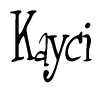 The image contains the word 'Kayci' written in a cursive, stylized font.