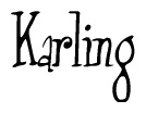 The image is of the word Karling stylized in a cursive script.