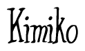 The image is a stylized text or script that reads 'Kimiko' in a cursive or calligraphic font.