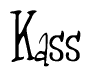 The image contains the word 'Kass' written in a cursive, stylized font.