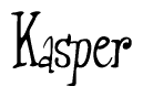The image contains the word 'Kasper' written in a cursive, stylized font.
