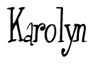 The image contains the word 'Karolyn' written in a cursive, stylized font.