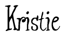 The image contains the word 'Kristie' written in a cursive, stylized font.