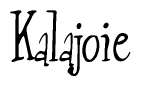 The image is of the word Kalajoie stylized in a cursive script.