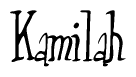 The image is a stylized text or script that reads 'Kamilah' in a cursive or calligraphic font.