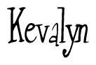 The image contains the word 'Kevalyn' written in a cursive, stylized font.