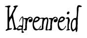 The image contains the word 'Karenreid' written in a cursive, stylized font.