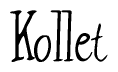 The image is of the word Kollet stylized in a cursive script.