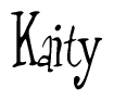 The image is of the word Kaity stylized in a cursive script.