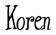 The image is a stylized text or script that reads 'Koren' in a cursive or calligraphic font.