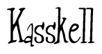 The image is of the word Kasskell stylized in a cursive script.