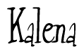 The image contains the word 'Kalena' written in a cursive, stylized font.