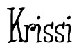 The image is of the word Krissi stylized in a cursive script.