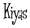 The image contains the word 'Kiyas' written in a cursive, stylized font.