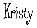 The image is of the word Kristy stylized in a cursive script.
