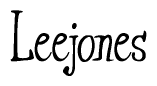 The image contains the word 'Leejones' written in a cursive, stylized font.
