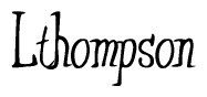 The image contains the word 'Lthompson' written in a cursive, stylized font.