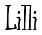 The image is of the word Lilli stylized in a cursive script.