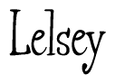 The image contains the word 'Lelsey' written in a cursive, stylized font.