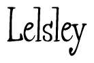 The image is a stylized text or script that reads 'Lelsley' in a cursive or calligraphic font.