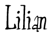 The image contains the word 'Lilian' written in a cursive, stylized font.