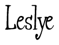 The image contains the word 'Leslye' written in a cursive, stylized font.