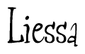 The image is of the word Liessa stylized in a cursive script.