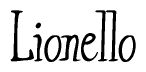 The image is of the word Lionello stylized in a cursive script.