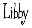 The image contains the word 'Libby' written in a cursive, stylized font.