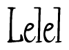 The image is of the word Lelel stylized in a cursive script.