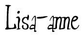 The image is a stylized text or script that reads 'Lisa-anne' in a cursive or calligraphic font.