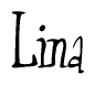 The image is of the word Lina stylized in a cursive script.