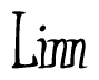 The image is of the word Linn stylized in a cursive script.