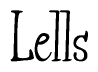 The image is of the word Lells stylized in a cursive script.