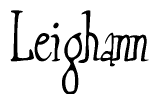 The image contains the word 'Leighann' written in a cursive, stylized font.